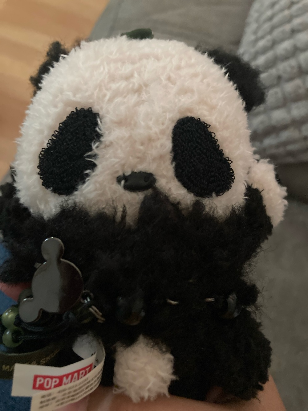 Skullpanda Green & Black Plush Keychain - SKULLPANDA no box or tag - Picture 4 of 9